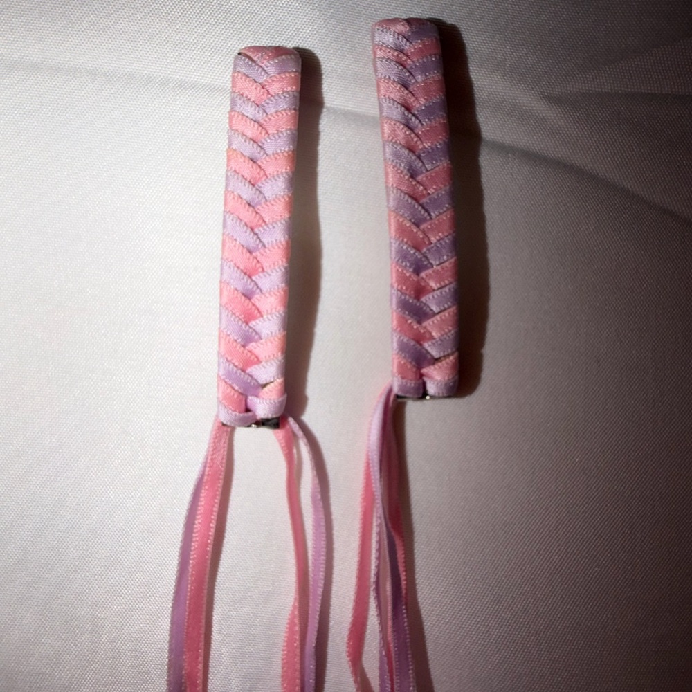 Charming Pink Purple Braided Hair Barrettes